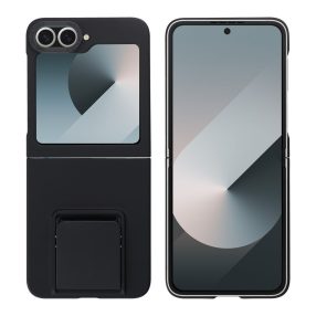   Samsung Galaxy Z Flip6 5G telefon tok,  kitámasztható, műanyag, matt, fekete, STAND case