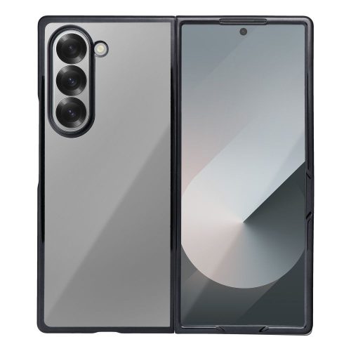 Samsung Galaxy Z Fold 6 5G hátlap tok, telefon tok, kemény, átlátszó, fekete kerettel, Focus