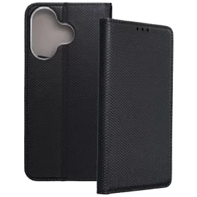   Xiaomi Redmi 13 4G / Poco M6 4G könyvtok, fliptok, telefon tok, bankkártyatartós, mágneszáras, fekete, Smart Case book