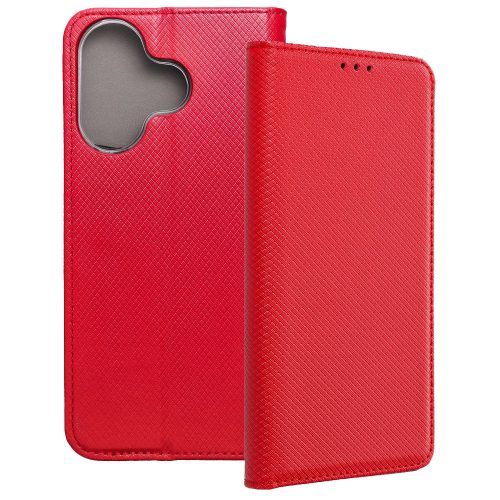 Xiaomi Redmi 13 4G könyvtok, fliptok, telefon tok, bankkártyatartós, mágneszáras, piros, Smart Case book