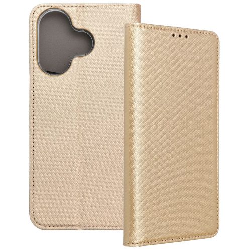 Xiaomi Redmi 13 4G / Poco M6 4G könyvtok, fliptok, telefon tok, bankkártyatartós, mágneszáras, arany, Smart Case book