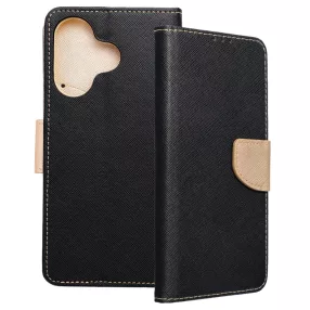   Xiaomi Redmi 13 4G / Poco M6 4G könyvtok, fliptok, telefon tok, bankkártyatartós, mágneszáras, fekete-arany, Fancy