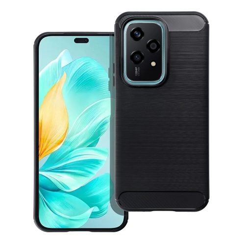 Honor 200 Lite 5G szilikon tok, hátlaptok, telefon tok, karbon mintás, fekete, Carbon case