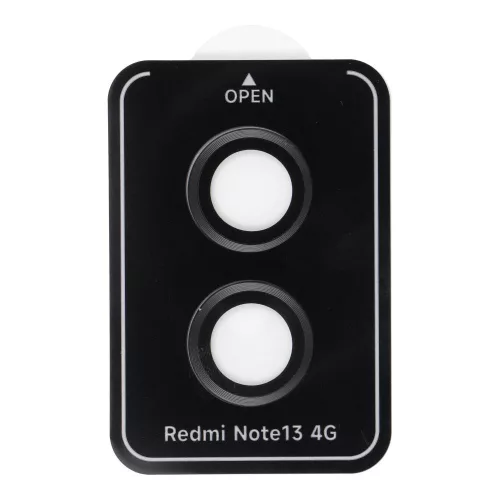 Xiaomi Redmi Note 13 4G üvegfólia, tempered glass, edzett, 3D, kamera védő, lencsevédő, fekete, felhelyezést segítő kerettel