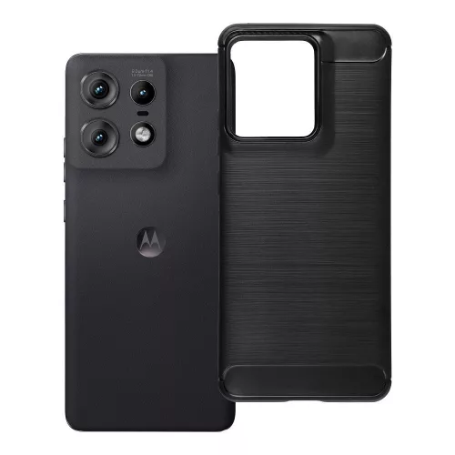 Motorola Edge 50 Pro 5G szilikon tok, hátlaptok, telefon tok, karbon mintás, fekete, Carbon case