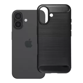   iPhone 16 szilikon tok, hátlaptok, telefon tok, karbon mintás, fekete, Carbon case