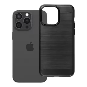   iPhone 16 Pro Max szilikon tok, hátlaptok, telefon tok, karbon mintás, fekete, Carbon case