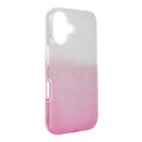   iPhone 16 szilikon tok, hátlaptok, telefon tok, csillámos, pink-ezüst, Shining Case