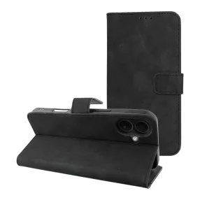   iPhone 16 könyvtok, fliptok, telefon tok, bankkártyatartós, mágneszáras, fekete, Tender Book