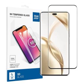   Honor 200 Pro 5G üvegfólia, tempered glass, előlapi, 5D, edzett, hajlított, fekete kerettel, BlueStar