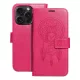 iPhone 16 Pro könyvtok, fliptok, telefon tok, oldalra nyíló tok, mágneszáras, bankkártyatartós, álomfogó mintás, magenta, Forcell Mezzo