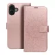 iPhone 16 Plus könyvtok, fliptok, telefon tok, mágneszáras, bankkártyatartós, mandala mintás, rose gold, Forcell Mezzo