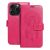 iPhone 16 Pro Max könyvtok, fliptok, telefon tok, oldalra nyíló tok, mágneszáras, bankkártyatartós, álomfogó mintás, magenta, Forcell Mezzo
