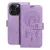 iPhone 16 Pro Max könyvtok, fliptok, telefon tok, mágneszáras, bankkártyatartós, álomfogó mintás, lila, Forcell Mezzo