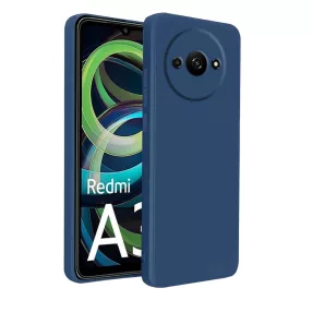   Xiaomi Redmi A3 4G szilikon tok, hátlaptok, telefon tok, velúr belsővel, matt, sötétkék, Silicone