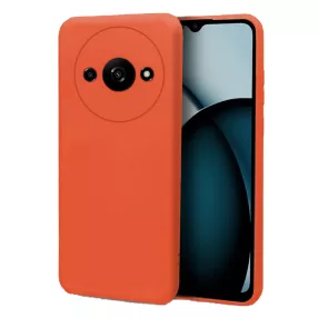   Xiaomi Redmi A3 4G szilikon tok, hátlaptok, telefon tok, velúr belsővel, matt, barack színű, Silicone