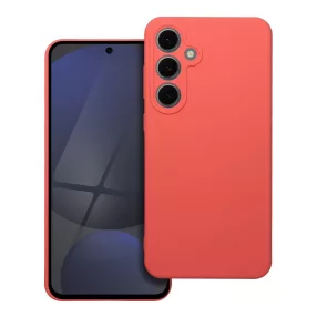   Samsung Galaxy S24 FE 5G szilikon tok, hátlaptok, telefon tok, velúr belsővel, matt, barack színű, Silicone