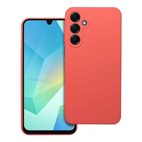 Samsung Galaxy A16 4G / A16 5G szilikon tok, hátlaptok, telefon tok, velúr belsővel, matt, barack színű, Silicone
