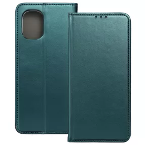   Motorola Moto G35 5G könyvtok, fliptok, telefon tok, bankkártyatartós, mágneszáras, zöld, Smart Magneto