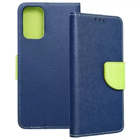   Motorola Moto G35 5G könyvtok, fliptok, telefon tok, bankkártyatartós, mágneszáras, sötétkék-zöld, Fancy