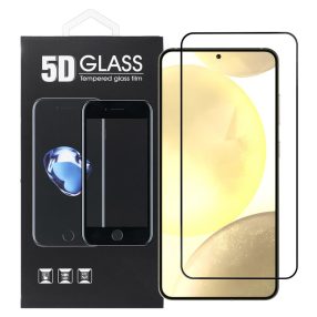   Samsung Galaxy S24 FE 5G üvegfólia, tempered glass, előlapi, 5D, edzett, hajlított, fekete kerettel ujjlenyomat-olvasó kompatibilis