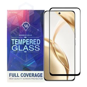   Honor 200 5G üvegfólia, tempered glass, előlapi, 5D, edzett, hajlított, fekete kerettel