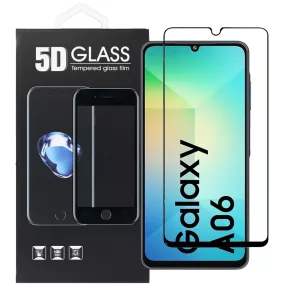  Samsung Galaxy A06 üvegfólia, tempered glass, előlapi, 5D, edzett, hajlított, fekete kerettel