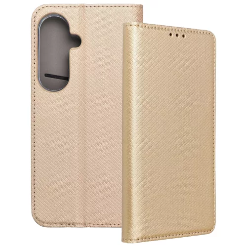 Samsung Galaxy S25 5G könyvtok, fliptok, telefon tok, bankkártyatartós, mágneszáras, arany, Smart Case book