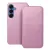 Samsung Galaxy S25 5G könyvtok, fliptok, telefon tok, bankkártyatartós, mágneszáras, rózsaszín, Dual Pocket