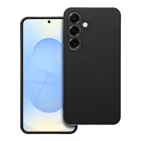   Samsung Galaxy S25 5G szilikon tok, hátlaptok, telefon tok, velúr belsővel, matt, fekete, Silicone