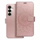 Samsung Galaxy S25 Plus 5G (S25+ 5G) könyvtok, fliptok, telefon tok, oldalra nyíló tok, mágneszáras, bankkártyatartós, mandala mintás, rose gold, Forcell Mezzo