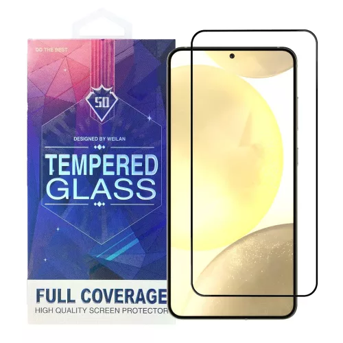 Samsung Galaxy S25 5G üvegfólia, tempered glass, előlapi, 5D, edzett, hajlított, fekete kerettel