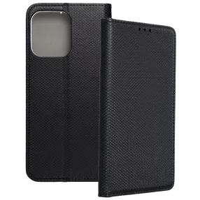   Motorola Moto G75 5G könyvtok, fliptok, telefon tok, bankkártyatartós, mágneszáras, fekete, Smart Case book