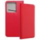 Xiaomi 14T 5G könyvtok, fliptok, telefon tok, bankkártyatartós, mágneszáras, piros, Smart Case book