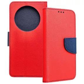   Xiaomi Redmi 14C / Redmi A4 / Poco C75 könyvtok, fliptok, telefon tok, bankkártyatartós, mágneszáras, piros-sötétkék, Fancy