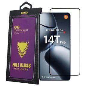   Xiaomi 14T 5G / 14T Pro 5G üvegfólia – 9H edzett, teljes képernyős, fekete keretes, OG Premium