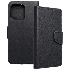   Motorola Moto G75 5G könyvtok, fliptok, telefon tok, bankkártyatartós, mágneszáras, fekete, Fancy