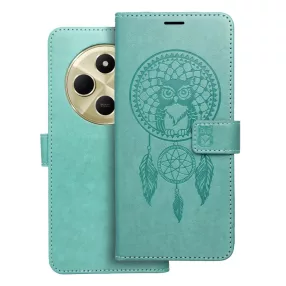   Xiaomi Redmi 14C / Redmi A4 / Poco C75 könyvtok, fliptok, telefon tok, mágneszáras, bankkártyatartós, álomfogó mintás, zöld, Forcell Mezzo