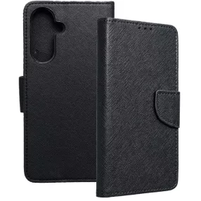   Samsung Galaxy A36 5G könyvtok, fliptok, telefon tok, bankkártyatartós, mágneszáras, fekete, Fancy