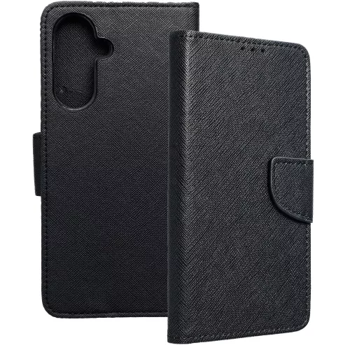 Samsung Galaxy A36 5G könyvtok, fliptok, telefon tok, bankkártyatartós, mágneszáras, fekete, Fancy