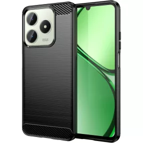   Realme Note 60 / C63 4G szilikon tok, hátlaptok, telefon tok, karbon mintás, fekete, Carbon case
