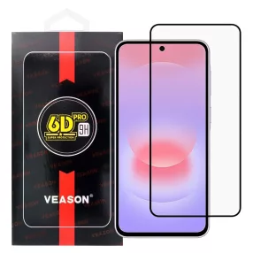   Samsung Galaxy A36 5G / A56 5G üvegfólia, tempered glass, előlapi, edzett, hajlított, fekete kerettel, Veason 6D Pro