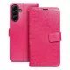 Samsung Galaxy A36 5G könyvtok, fliptok, telefon tok, oldalra nyíló tok, mágneszáras, bankkártyatartós, mandala mintás, magenta, Forcell Mezzo