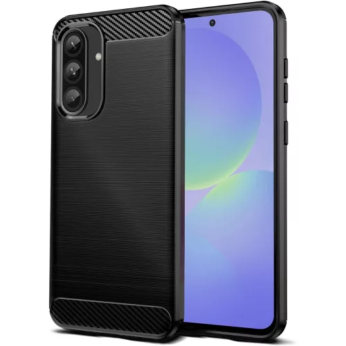 Samsung Galaxy A36 5G szilikon tok, hátlaptok, telefon tok, karbon mintás, fekete, Carbon case
