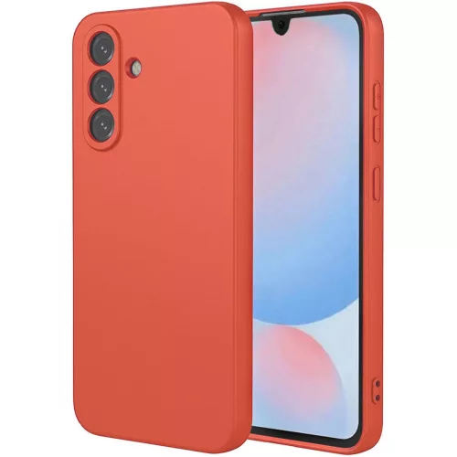 Samsung Galaxy A26 5G szilikon tok, hátlaptok, telefon tok, velúr belsővel, matt, barack színű, Silicone