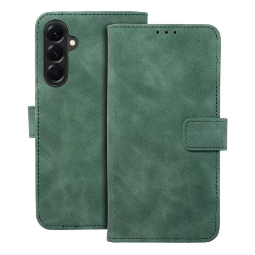 Samsung Galaxy A56 5G könyvtok, fliptok, telefon tok, bankkártyatartós, mágneszáras, zöld, Tender Book