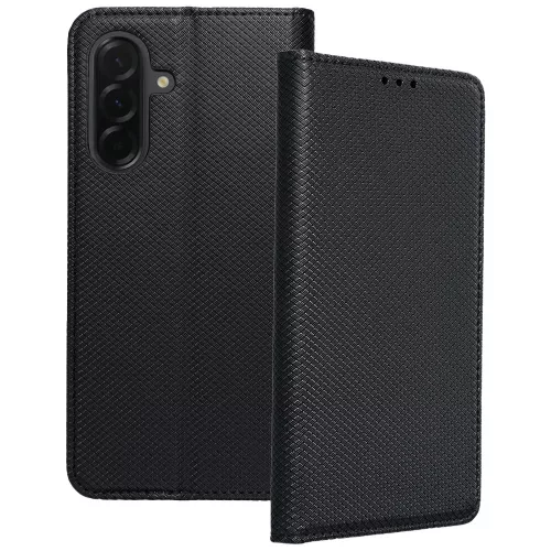 Samsung Galaxy A56 5G könyvtok, fliptok, telefon tok, bankkártyatartós, mágneszáras, fekete, Smart Case book