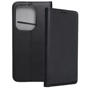   Xiaomi Redmi Note 14 5G könyvtok, fliptok, telefon tok, bankkártyatartós, mágneszáras, fekete, Smart Case book