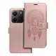 Xiaomi Redmi Note 14 5G könyvtok, fliptok, telefon tok, mágneszáras, bankkártyatartós, álomfogó mintás, rose gold, Forcell Mezzo