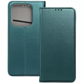   Xiaomi Redmi Note 14 5G könyvtok, fliptok, telefon tok, bankkártyatartós, mágneszáras, zöld, Smart Magneto